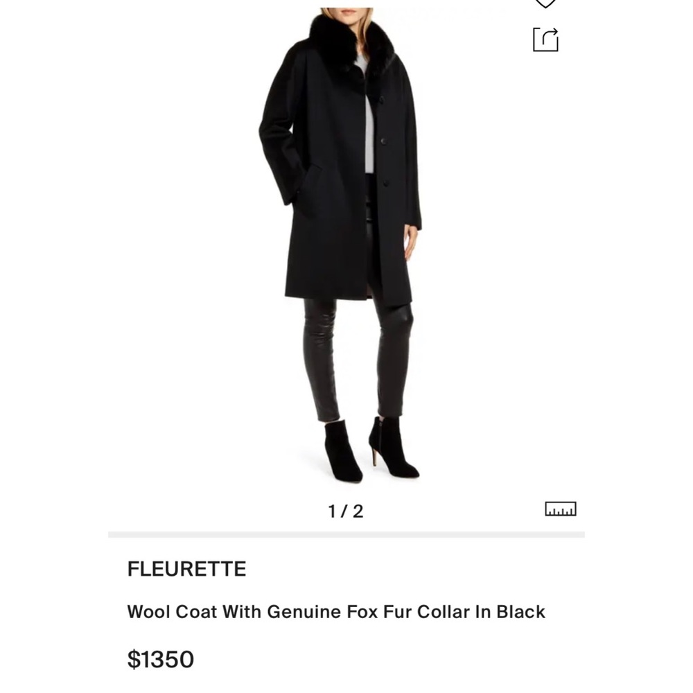 Fleurette Wool & Fox Trim Coat - Picture 4 of 11